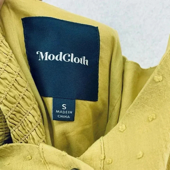 ModCloth‎ Quite Clearly Charismatic Yellow Bottom Front Midi Dress Size Small - Picture 7 of 8